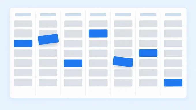 A weekly planner with the repeated jobs marked in blue | Aluxads
