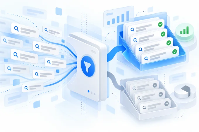 Search terms: queries sorted into ones worth paying for and ones excluded | Aluxads