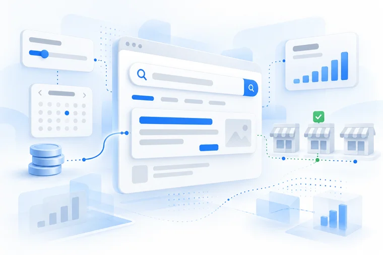 Google Ads for small business: a small budget feeding one search ad that reaches three storefronts | Aluxads