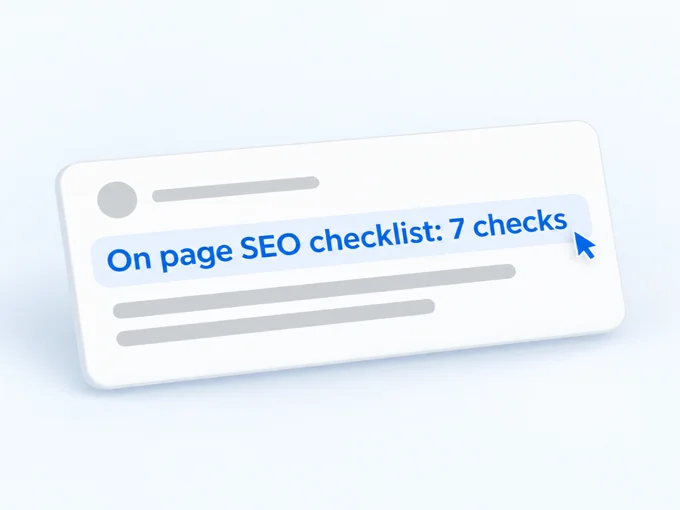 Title tag example: a search result card where the on page SEO checklist title is the blue link | Aluxads